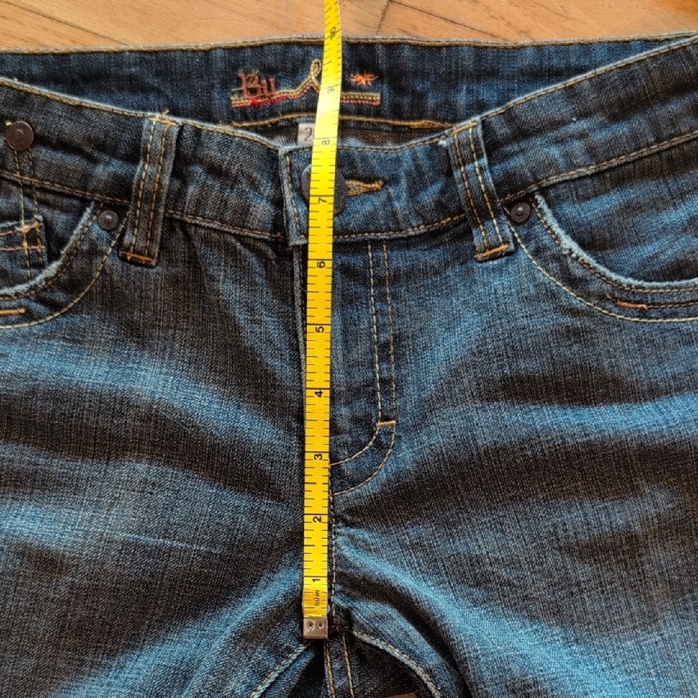 Women's Dark Wash Flare Jeans with Embroidered Back - Dark Blue - Picture 4 of 7